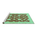 Sideview of Machine Washable Abstract Turquoise Modern Area Rugs, wshabs3503turq