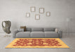 Machine Washable Abstract Brown Modern Rug in a Living Room,, wshabs3503brn