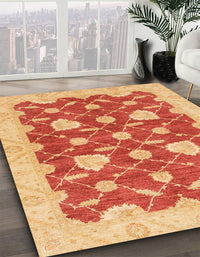 Abstract Scarlet Red Modern Rug, abs3503