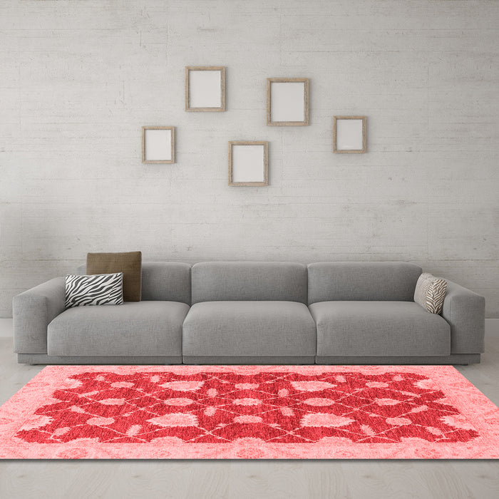 Modern Red Washable Rugs
