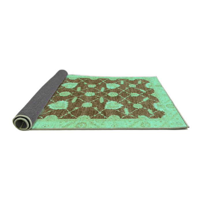 Sideview of Abstract Turquoise Modern Rug, abs3503turq