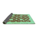 Sideview of Abstract Turquoise Modern Rug, abs3503turq