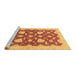 Sideview of Machine Washable Abstract Brown Modern Rug, wshabs3503brn