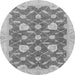 Round Abstract Gray Modern Rug, abs3503gry