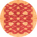 Round Abstract Orange Modern Rug, abs3503org