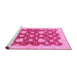 Sideview of Machine Washable Abstract Pink Modern Rug, wshabs3503pnk