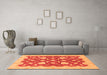 Machine Washable Abstract Orange Modern Area Rugs in a Living Room, wshabs3503org