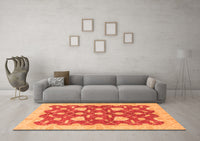 Machine Washable Abstract Orange Modern Rug, wshabs3503org