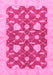 Machine Washable Abstract Pink Modern Rug, wshabs3503pnk