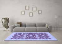 Machine Washable Abstract Blue Modern Rug, wshabs3503blu