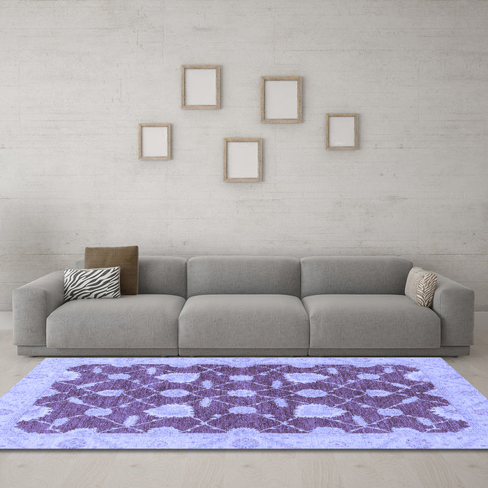 Machine Washable Abstract Blue Modern Rug in a Living Room, wshabs3503blu