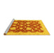 Sideview of Machine Washable Abstract Yellow Modern Rug, wshabs3503yw