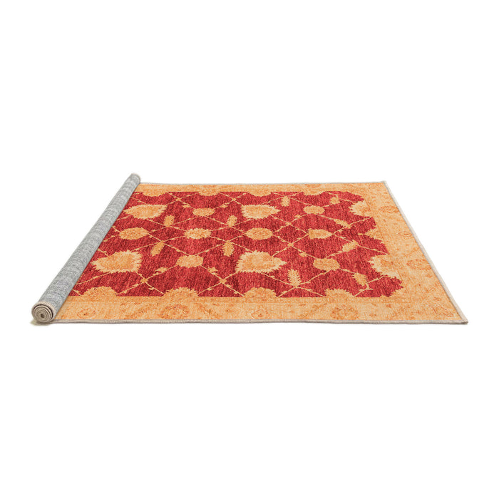 Sideview of Machine Washable Abstract Orange Modern Area Rugs, wshabs3503org