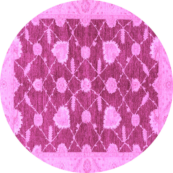 Round Abstract Purple Modern Rug, abs3503pur