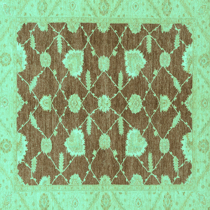 Square Abstract Turquoise Modern Rug, abs3503turq