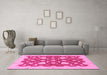 Machine Washable Abstract Pink Modern Rug in a Living Room, wshabs3503pnk