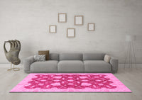 Machine Washable Abstract Pink Modern Rug, wshabs3503pnk