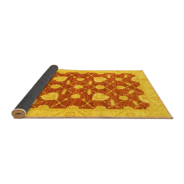 Sideview of Abstract Yellow Modern Rug, abs3503yw