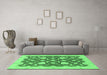 Machine Washable Abstract Emerald Green Modern Area Rugs in a Living Room,, wshabs3503emgrn