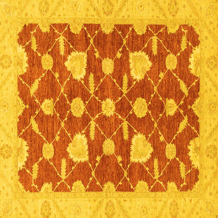Square Machine Washable Abstract Yellow Modern Rug, wshabs3503yw