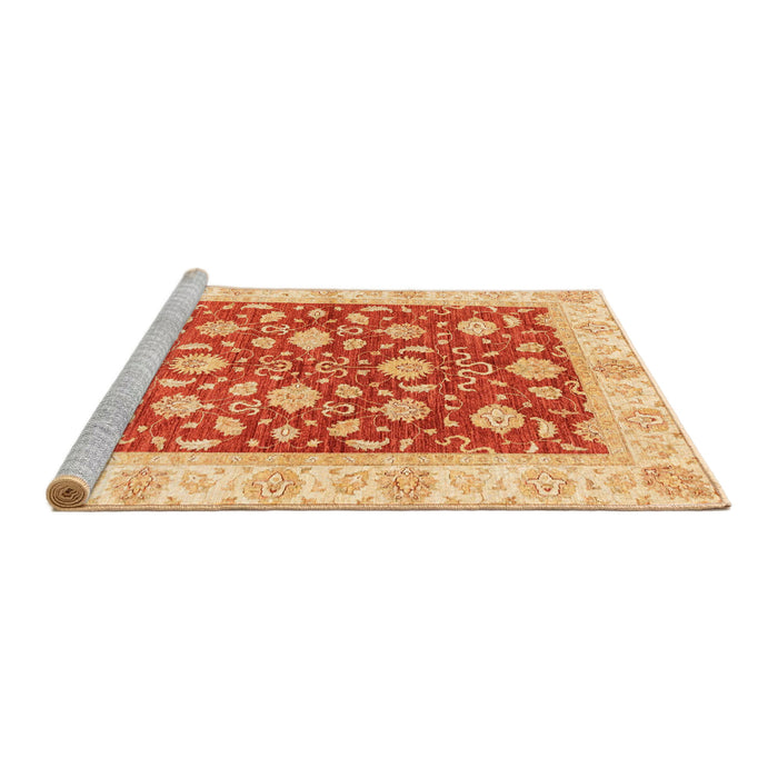 Sideview of Machine Washable Abstract Orange Red Rug, wshabs3504