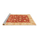 Sideview of Machine Washable Abstract Orange Red Rug, wshabs3504