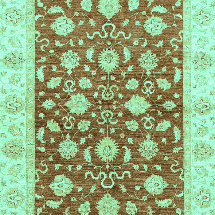 Machine Washable Oriental Turquoise Traditional Area Rugs, wshabs3504turq