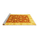 Sideview of Machine Washable Oriental Yellow Traditional Rug, wshabs3504yw