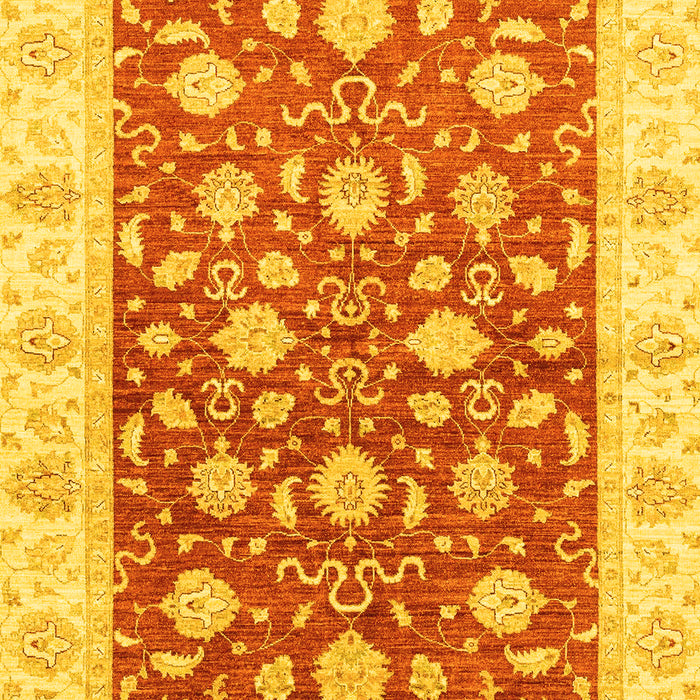Machine Washable Oriental Yellow Traditional Rug, wshabs3504yw