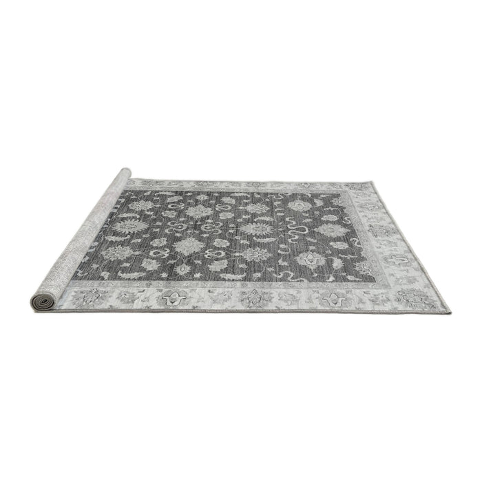 Sideview of Machine Washable Oriental Gray Traditional Rug, wshabs3504gry