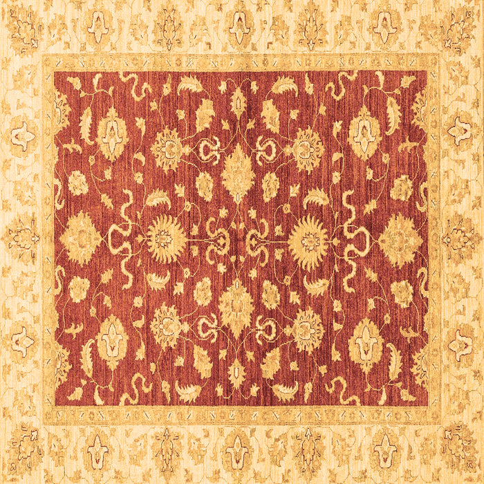 Square Oriental Brown Traditional Rug, abs3504brn