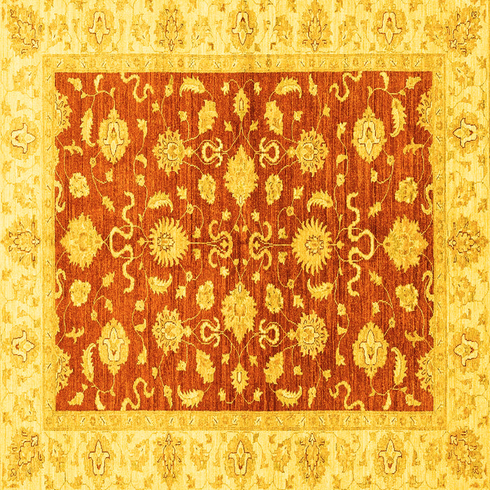 Square Oriental Yellow Traditional Rug, abs3504yw