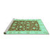 Sideview of Machine Washable Oriental Turquoise Traditional Area Rugs, wshabs3504turq