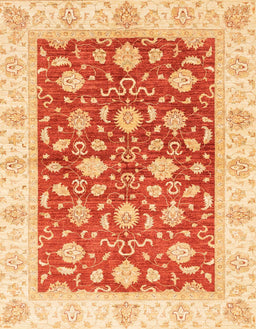 Machine Washable Abstract Orange Red Rug, wshabs3504