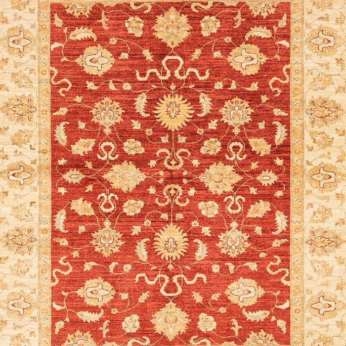 Machine Washable Abstract Orange Red Rug, wshabs3504