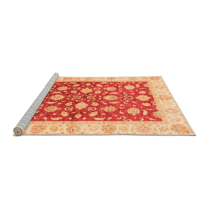 Sideview of Machine Washable Oriental Orange Traditional Area Rugs, wshabs3504org