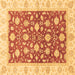 Square Machine Washable Oriental Brown Traditional Rug, wshabs3504brn