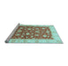 Sideview of Machine Washable Oriental Light Blue Traditional Rug, wshabs3504lblu