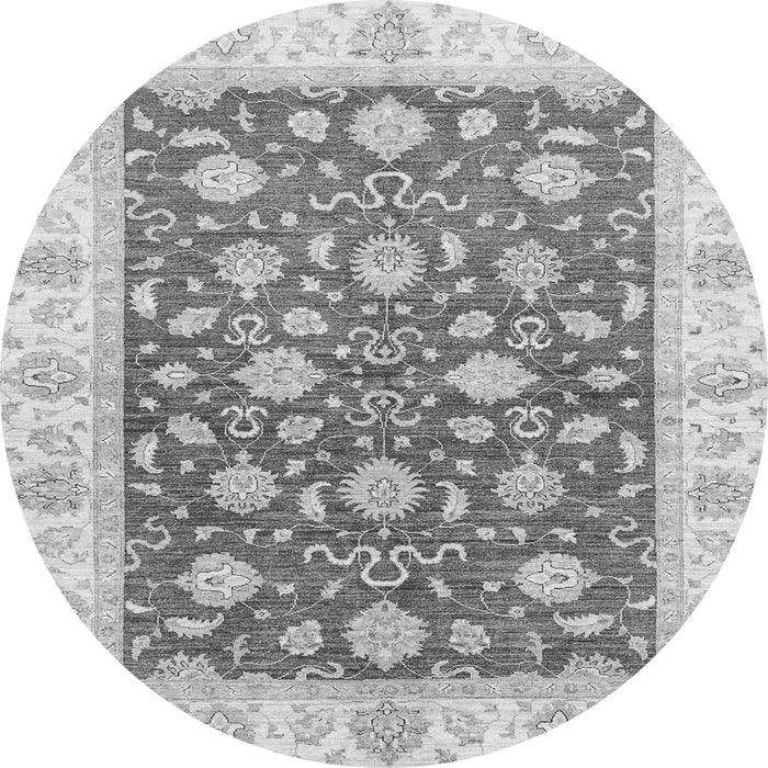 Round Oriental Gray Traditional Rug, abs3504gry