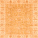 Square Machine Washable Oriental Orange Traditional Area Rugs, wshabs3505org