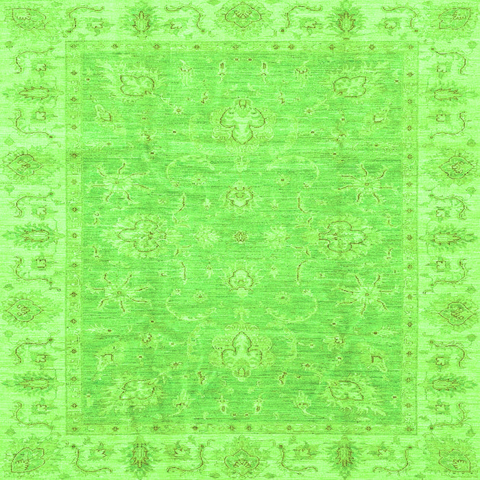 Square Oriental Green Traditional Rug, abs3505grn