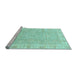 Sideview of Machine Washable Oriental Light Blue Traditional Rug, wshabs3505lblu