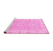 Sideview of Machine Washable Oriental Pink Traditional Rug, wshabs3505pnk