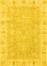 Machine Washable Oriental Yellow Traditional Rug, wshabs3505yw