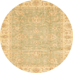 Round Abstract Orange Oriental Rug, abs3505