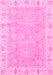 Machine Washable Oriental Pink Traditional Rug, wshabs3505pnk