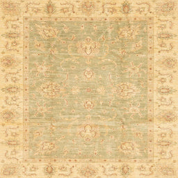 Square Abstract Orange Oriental Rug, abs3505