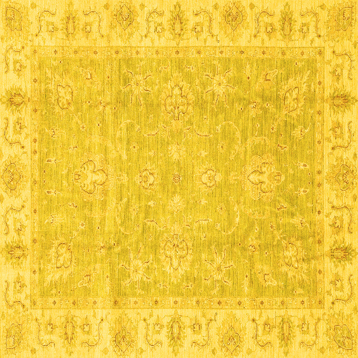 Square Oriental Yellow Traditional Rug, abs3505yw
