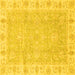 Square Oriental Yellow Traditional Rug, abs3505yw