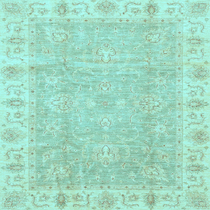 Square Machine Washable Oriental Light Blue Traditional Rug, wshabs3505lblu